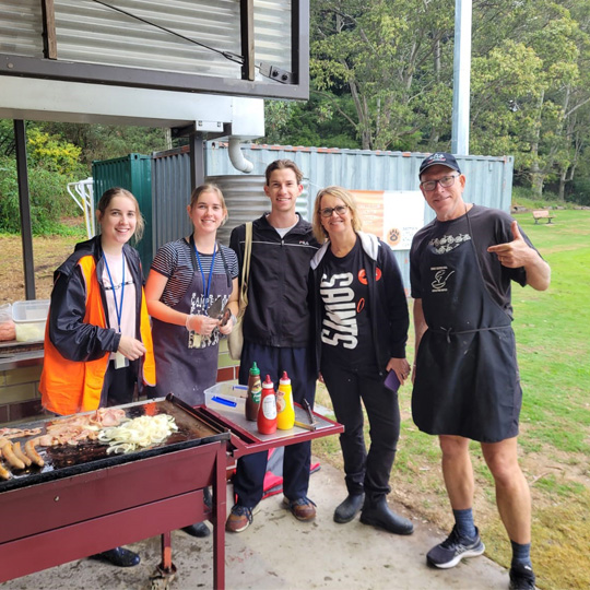  Kay Harris and family barbequing at a sporting event